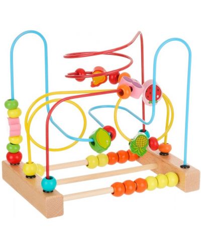 Jucărie din lemn Jucărie din lemn - Labirint în spirală cu mărgele - 1