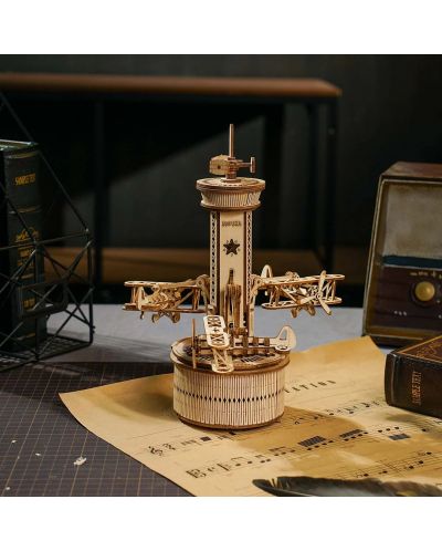  Puzzle 3D din lemn Robo Time de 255 de piese – Turnul de control al aerului - 4
