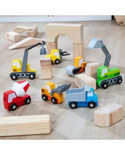 Jucării din lemn Melissa & Doug - Masini de constructii, 7 buc - 6