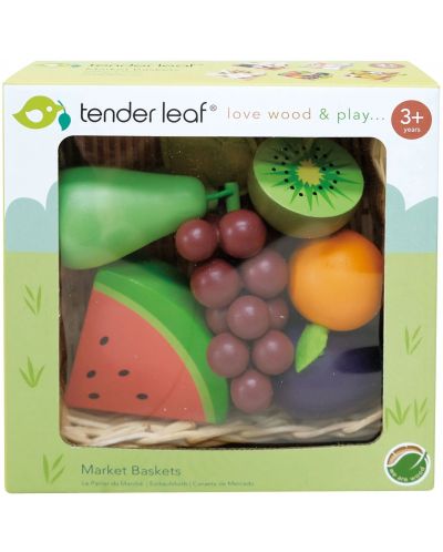 Set de jucării din lemn Tender Leaf Toys - Fructe în coș - 3