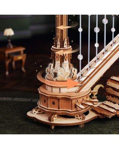 Puzzle 3D din lemn Robo Time din 350 de piese - Harpa magică