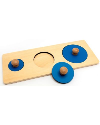 Puzzle din lemn cu cercuri albastre Smart Baby - 2