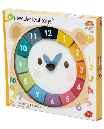 Jucărie din lemn Tender Leaf Toys - Ceas cu Ursuleț educativ - 3