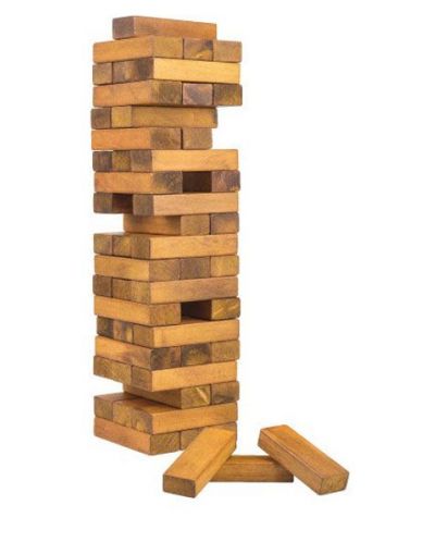Joc din lemn Profesor Puzzle - Jenga, 54 piese - 2
