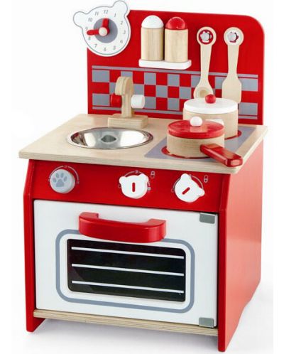 Дървена играчка Viga - Bucătărie roșie - 1