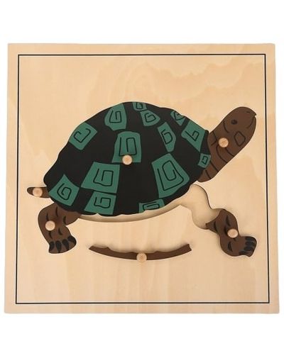 Puzzle din lemn cu animale Smart Baby - Turtle - 2
