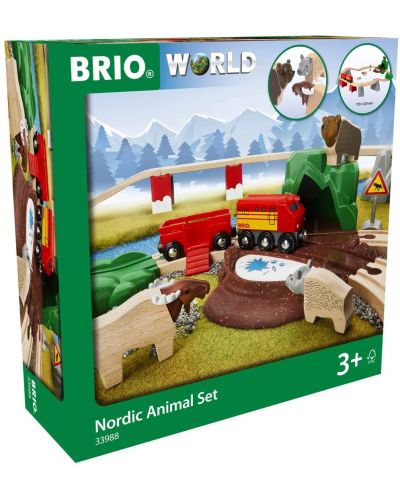 Set din lemn Brio - Trenulet si sine  Nordic Forest Animals - 8