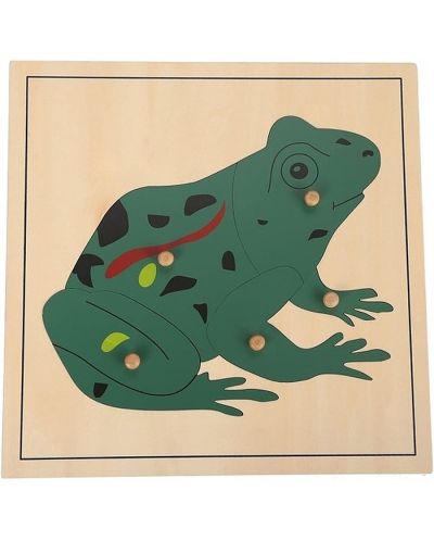 Puzzle din lemn cu animale Smart Baby - Frog, 5 piese - 1