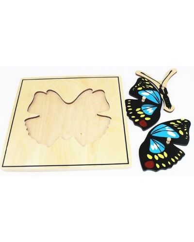 Smart Baby Mini puzzle pentru animale din lemn - Butterfly, 3 piese - 2