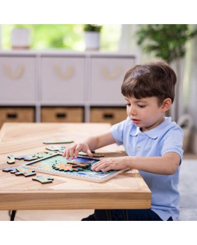 Puzzle din lemn  Melissa & Doug - Facilități subacvatice, 18 piese - 6