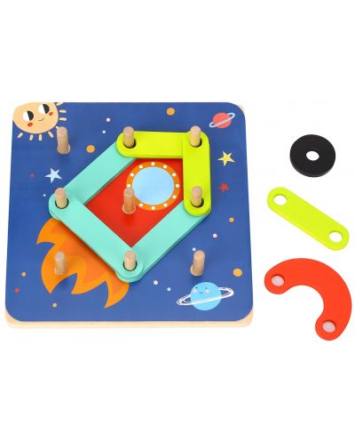 Puzzle educațional din lemn Tooky toy - 4 în 1	 - 3