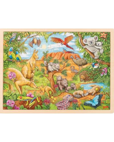 Puzzle din lemn Goki - animalele din Australia  - 1