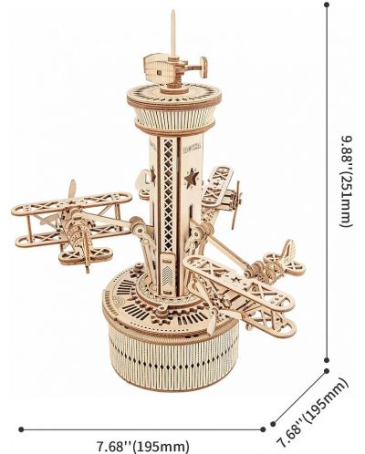  Puzzle 3D din lemn Robo Time de 255 de piese – Turnul de control al aerului - 3