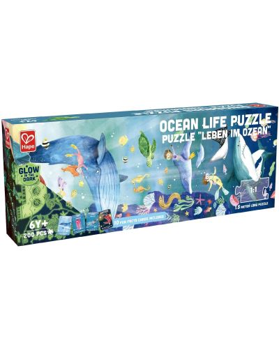 Hape Puzzle panoramic din lemn de 200 de piese - Oceanul - 1