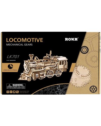 Puzzle 3D din lemn Robo Time din 350 de piese - Locomotivă - 3