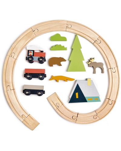Set de trenuri din lemn Tender Leaf Toys - Aventuri în pădure - 2