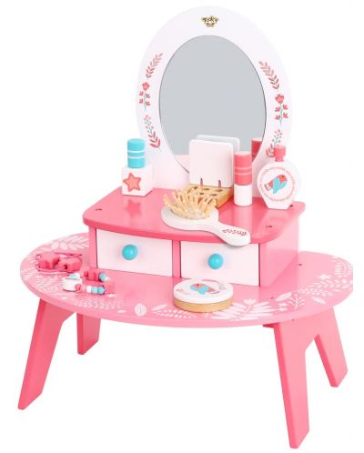 Masa de toaleta din lemn pentru copii cu accesorii Tooky Toy - 1