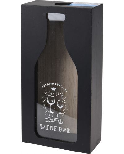 H&S Cutie de plută din lemn - Bar de vinuri, 13 x 5,8 x 24 cm, negru - 1