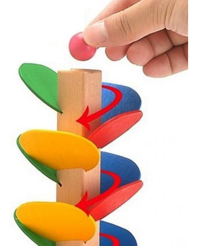 Jucărie din lemn Smart Baby - Turn cu bile care cad - 3