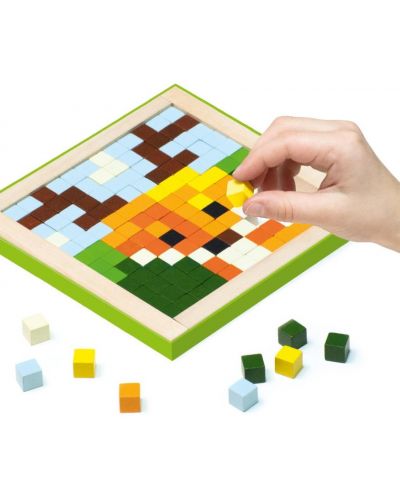 Mozaic din lemn cu pixeli Cubika - Animale, cu 250 piese - 3