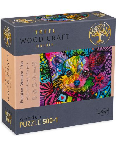  Puzzle din lemn Trefl de 500+1 piese - Catel colorat - 1