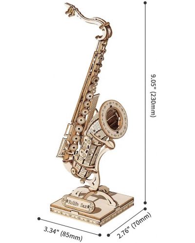 Puzzle 3D din lemn Robo Time din 136 de piese - Saxofon - 2