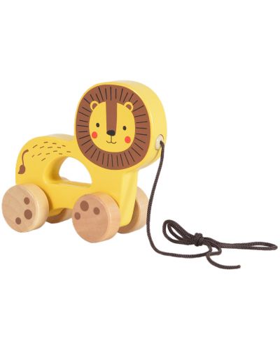 Jucărie de tracțiune din lemn Tooky Toy - Lion - 1
