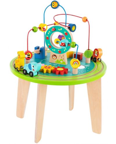 Masa din lemn cu activitati Tooky Toy - 7 părți - 1