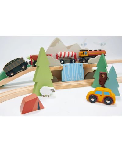 Set de tren din lemn Tender Leaf Toys - Trenul de munte incredibil - 6