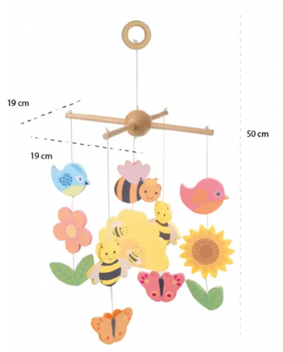 Jucărie suspendată din lemn Orange Tree Toys - Grădină, Grădină de primăvară - 4