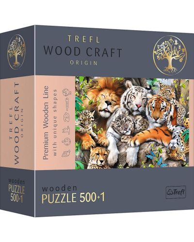 Puzzle din lemn Trefl de 500+1 piese- Animale din junglă - 1