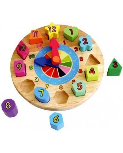 Jucărie din lemn Viga - Ceas puzzle - 1