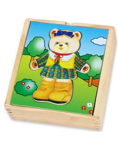 Puzzle din lemn pentru îmbrăcat Viga - Urs - 1