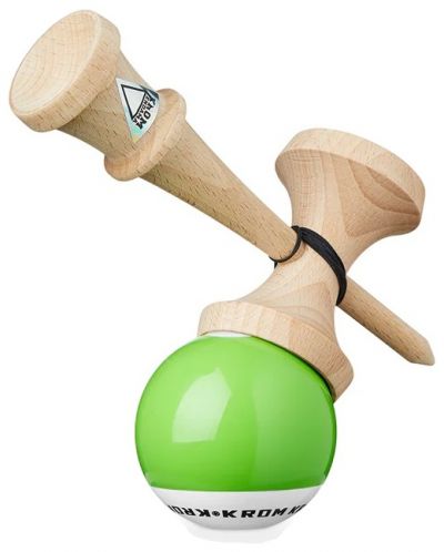 Joc de dexteritate din lemn KROM Kendama - Pop Kendama, verde