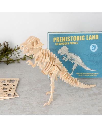 Puzzle 3D din lemn  Rex London - Lumea preistorica, Tiranosaur - 4