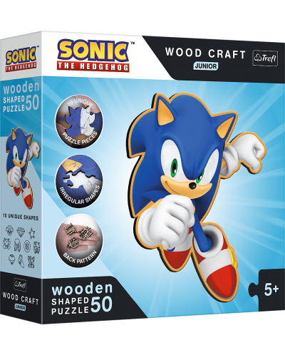 Puzzle din lemn Trefl 50 piese - Sonic inteligent - 1