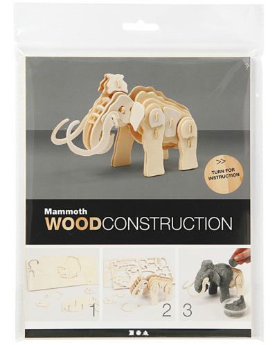 Puzzle 3D din lemn Creativ Company - Mamut - 2
