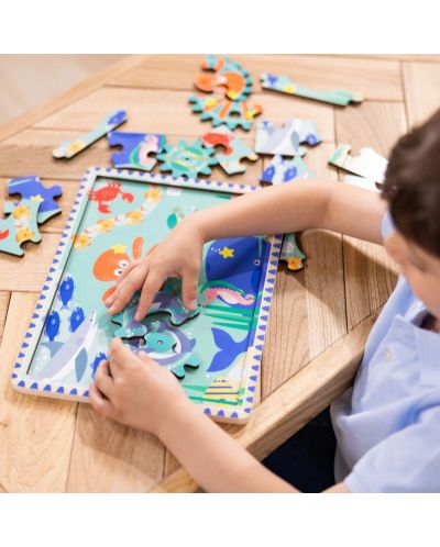 Puzzle din lemn  Melissa & Doug - Facilități subacvatice, 18 piese - 5