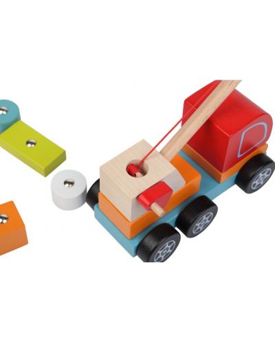 Jucărie din lemn Cubika - Camion cu macara - 3