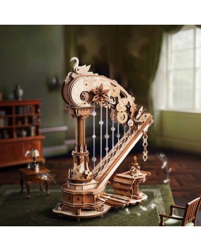 Puzzle 3D din lemn Robo Time din 350 de piese - Harpa magică