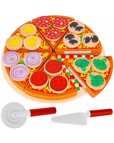 Set din lemn Kruzzel - Pizza cu accesorii - 1