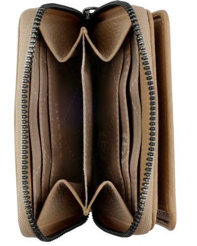 Portofel din piele pentru femei Bugatti Elsa - XS, protecție RFID, bej - 6