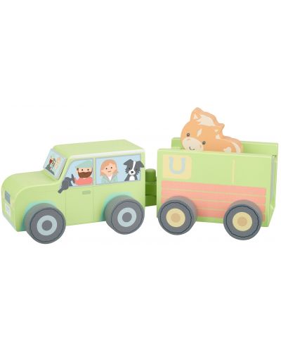 Set de joaca din lemn  Orange Tree Toys - Căruță de fermă cu cal - 2