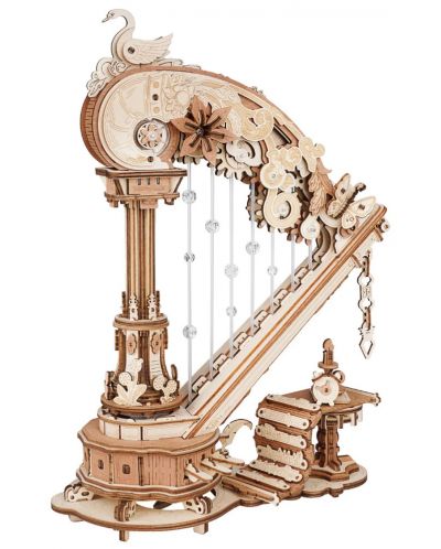 Puzzle 3D din lemn Robo Time din 350 de piese - Harpa magică