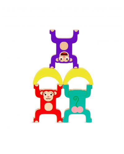 Set de joc din lemn Battat - Maimuțe îmbucurate - 3