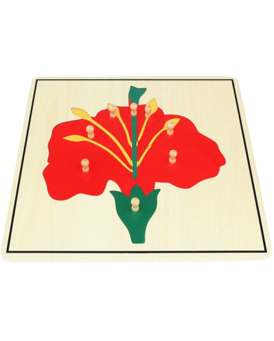 Puzzle din lemn Smart Baby - Floare Montessori, 8 piese - 1