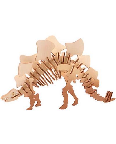 Puzzle 3D din lemn Johntoy - Dinozauri, 4 tipuri - 1