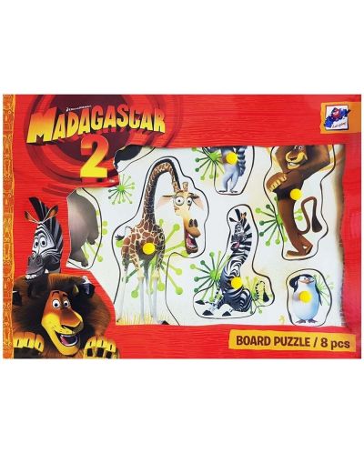 Puzzle din lemn cu mânere Woodyland - Madagascar - 1