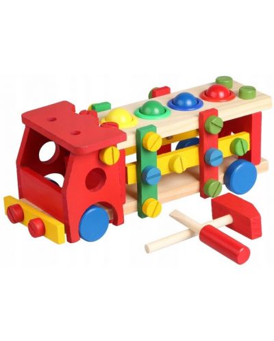 Jucărie din lemn Kruzzel - Camion educațional - 1