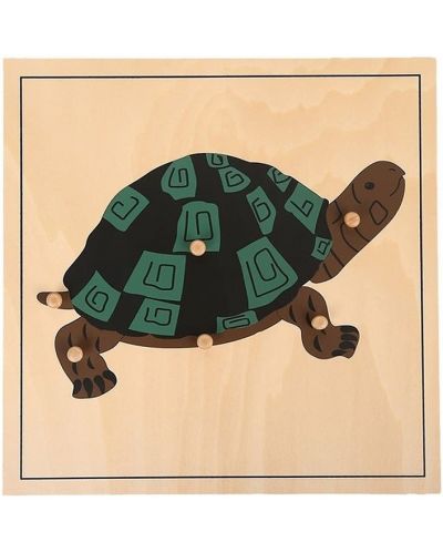 Puzzle din lemn cu animale Smart Baby - Turtle - 1